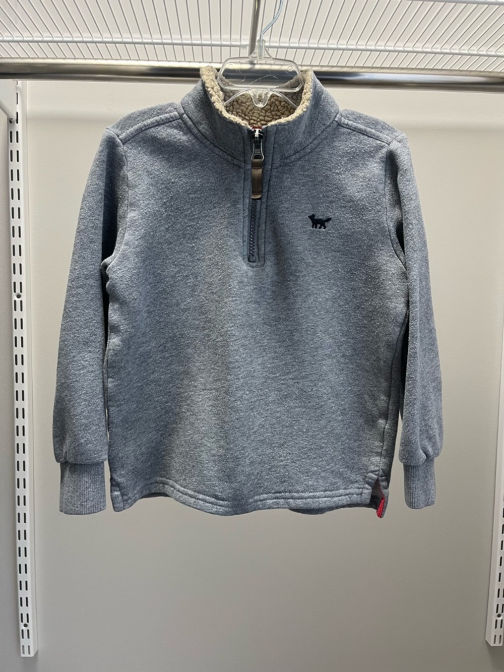 Carter's Grey Sherpa-Lined Half-Zip Pullover